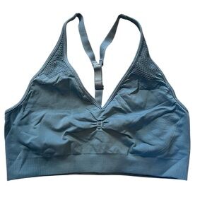 Athleta Steel Blue T-Back Seamless Sports Bralette. Large